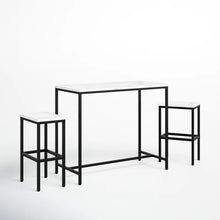 Load image into Gallery viewer, Reitz 2 - Person Counter Height Four Leg Dining Set (Set of 3), White Faux Marble / Black