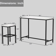 Load image into Gallery viewer, Reitz 2 - Person Counter Height Four Leg Dining Set (Set of 3), White Faux Marble / Black