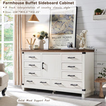 Load image into Gallery viewer, Remmelt 54&quot;W Farmhouse 8 Drawer Dresser, Wood Chest of Drawers With Adjustable Shelf