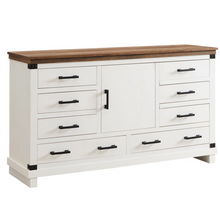 Load image into Gallery viewer, Remmelt 54&quot;W Farmhouse 8 Drawer Dresser, Wood Chest of Drawers With Adjustable Shelf