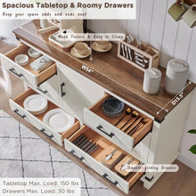 Load image into Gallery viewer, Remmelt 54&quot;W Farmhouse 8 Drawer Dresser, Wood Chest of Drawers With Adjustable Shelf