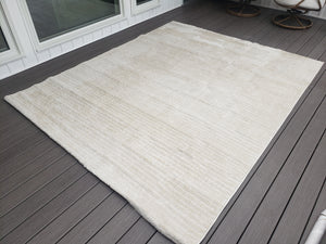 Arny 7'10" x 10' Machine Woven Polyester Area Rug in Cream