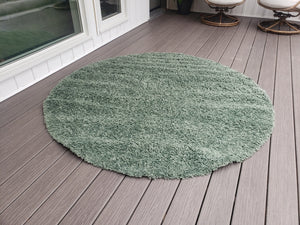 6' Round Abbiney Solid Accent Shag Rug