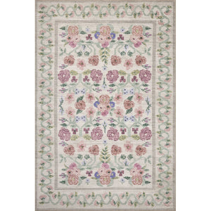 5' x 7'6" Rifle Paper Co. x Loloi Rosa Ivory Area Rug