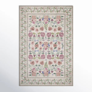 5' x 7'6" Rifle Paper Co. x Loloi Rosa Ivory Area Rug