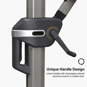Rikuto 8' Square Cantilever Aluminum Offset Umbrella with 360° Rotation