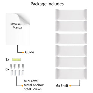 River Ridge 6 Piece Metal Floating Shelf (Set of 6)