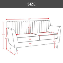 Load image into Gallery viewer, Roloff 56.5&#39;&#39; Velvet Flared Armrest Curved Back Loveseat Sofa