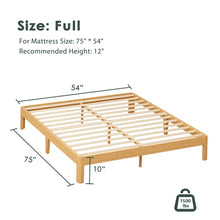Load image into Gallery viewer, Ruberta 10&quot; High Solid Wood Platform Bed, Bamboo Material, Easy Assembly, No Squeak, FULL SIZE