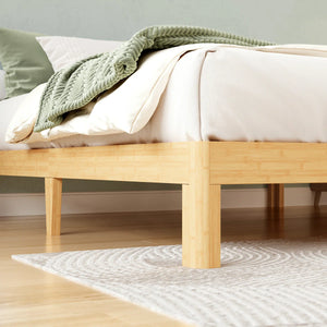 Ruberta 10" High Solid Wood Platform Bed, Bamboo Material, Easy Assembly, No Squeak, FULL SIZE