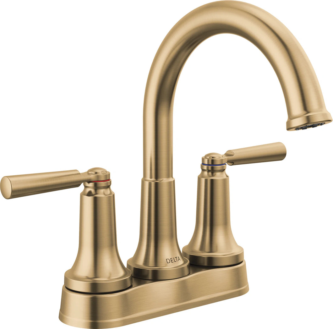 Champagne Bronze SAYLOR Centerset Bathroom Faucet with Drain Assembly, 2-handle Bathroom Sink Faucet (Part number: 2535-CZMPU-DST)