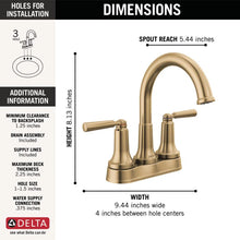 Load image into Gallery viewer, Champagne Bronze SAYLOR Centerset Bathroom Faucet with Drain Assembly, 2-handle Bathroom Sink Faucet (Part number: 2535-CZMPU-DST)