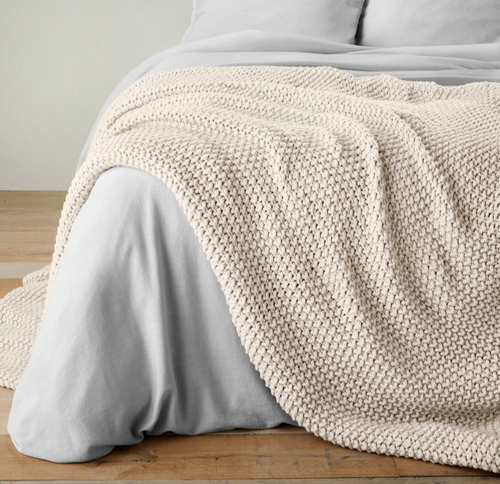 Full/Queen Chunky Knit Bed Blanket - Casaluna™