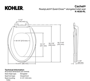 Cachet® ReadyLatch® Quiet-Close™ elongated toilet seat