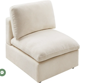 84'' Armless Modular Chenille Sofa, Beige