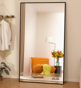 71 in. H Oversized Rectangle Full Length Mirror Framed Black Wall Mounted/Standing Mirror large Floor Mirror