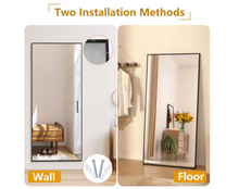 Load image into Gallery viewer, 71 in. H Oversized Rectangle Full Length Mirror Framed Black Wall Mounted/Standing Mirror large Floor Mirror