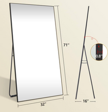 Load image into Gallery viewer, 71 in. H Oversized Rectangle Full Length Mirror Framed Black Wall Mounted/Standing Mirror large Floor Mirror
