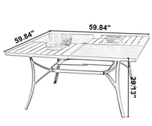Load image into Gallery viewer, Black Slat Square Metal Patio Outdoor Dining Table