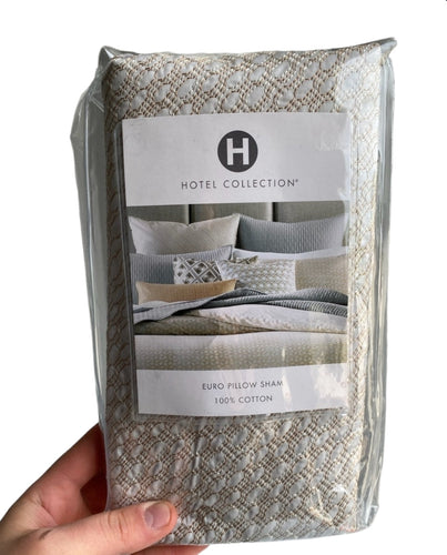 SINGLE Hotel Collection Bedford Geo 100% Cotton Euro Pillow Sham