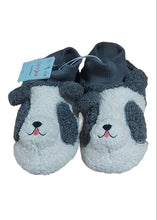 Load image into Gallery viewer, Cat &amp; jack™ slippers grey fuzzy dog size L 9/10