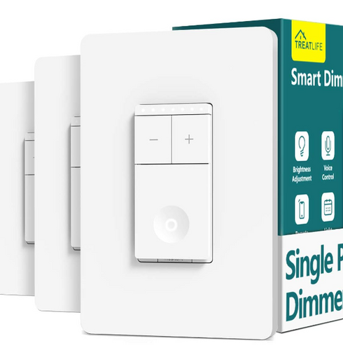 TREATLIFE Smart Dimmer Switch, Single Pole Smart Light Switch, Works with Alexa and Google Home, Neutral Wire Needed, 2.4Ghz Wi-Fi, Schedule, Remote Control, FCC Listed, 3 Pack