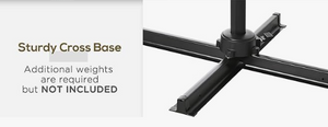 Rikuto 8' Square Cantilever Aluminum Offset Umbrella with 360° Rotation