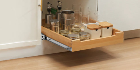 Pull Out Cabinet Organizer Soft Close Slide Out Shelf Wood Drawer 21