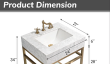 Load image into Gallery viewer, 24'' Natural Carrara Marble Sink