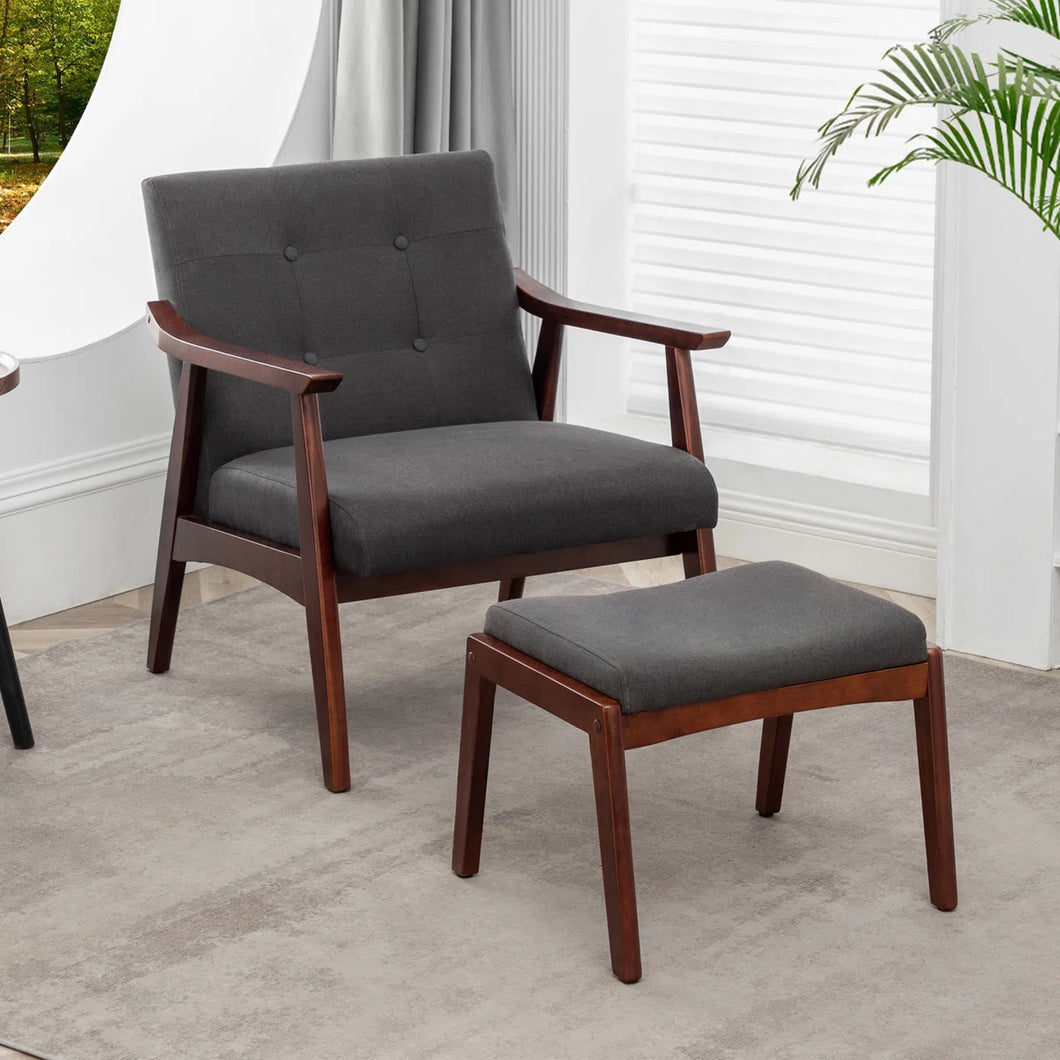 Selina Upholstered Armchair with Solid Wood Frame