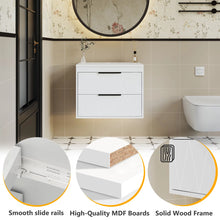 Load image into Gallery viewer, Sharee 24" Modern Wall Mounted Single Bathroom Vanity Base Only, Vessel Sink not Included, WHITE