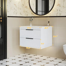 Load image into Gallery viewer, Sharee 24" Modern Wall Mounted Single Bathroom Vanity Base Only, Vessel Sink not Included, WHITE