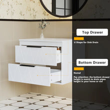 Load image into Gallery viewer, Sharee 24" Modern Wall Mounted Single Bathroom Vanity Base Only, Vessel Sink not Included, WHITE