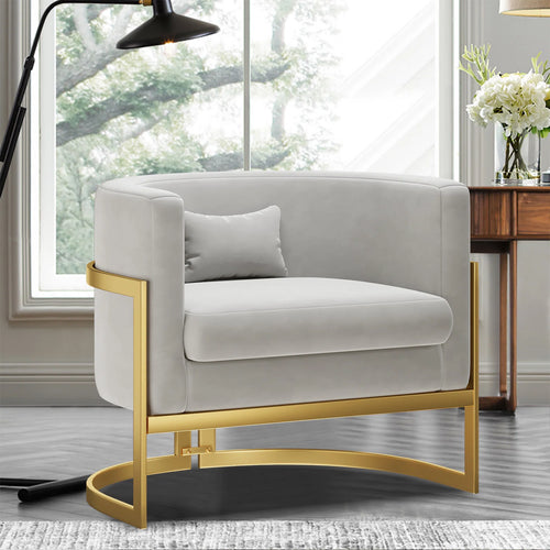 Shelbi Upholstered Armchair, Grey Velvet