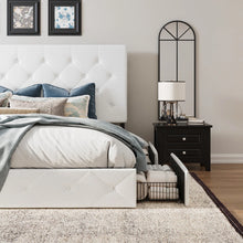 Load image into Gallery viewer, Queen Silvester Modern Upholstered Platform Storage Bed with Wooden Slats, no box spring needed