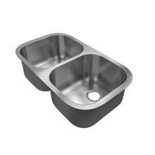 Load image into Gallery viewer, Sinber 32&quot; x 18&quot; Undermount Double Bowl Kitchen Sink with 18 Gauge 304 Stainless Steel Satin Finish