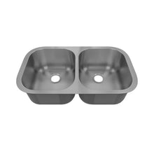 Load image into Gallery viewer, Sinber 32&quot; x 18&quot; Undermount Double Bowl Kitchen Sink with 18 Gauge 304 Stainless Steel Satin Finish