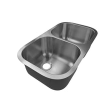 Load image into Gallery viewer, Sinber 32&quot; x 18&quot; Undermount Double Bowl Kitchen Sink with 18 Gauge 304 Stainless Steel Satin Finish