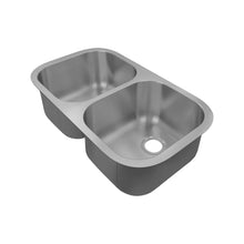 Load image into Gallery viewer, Sinber 32&quot; x 18&quot; Undermount Double Bowl Kitchen Sink with 18 Gauge 304 Stainless Steel Satin Finish