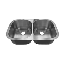 Load image into Gallery viewer, Sinber 32&quot; x 18&quot; Undermount Double Bowl Kitchen Sink with 18 Gauge 304 Stainless Steel Satin Finish