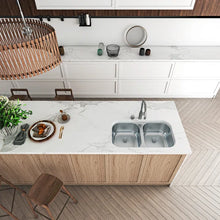 Load image into Gallery viewer, Sinber 32&quot; x 18&quot; Undermount Double Bowl Kitchen Sink with 18 Gauge 304 Stainless Steel Satin Finish
