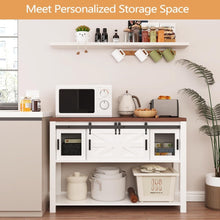 Load image into Gallery viewer, Jojoka 47” Entryway Table with Storage Sofa Table with Sliding Barn Door and Open Shelf,White