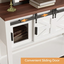 Load image into Gallery viewer, Jojoka 47” Entryway Table with Storage Sofa Table with Sliding Barn Door and Open Shelf,White