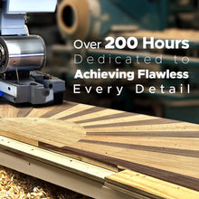 Load image into Gallery viewer, Sunset Solid Wood Bed Frame Solid Wood Bed Frame with Artistic Patterned Headboard, Mid-Century Art Deco Design