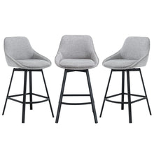 Load image into Gallery viewer, Corrigan Studio Swivel 25.6&#39;&#39; Linen Counter Stool (Set of 3), GREY