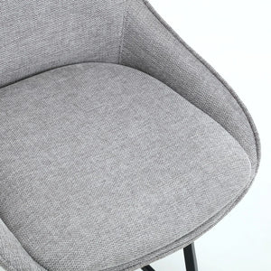Corrigan Studio Swivel 25.6'' Linen Counter Stool (Set of 3), GREY