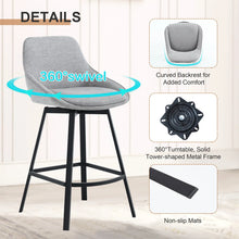 Load image into Gallery viewer, Corrigan Studio Swivel 25.6&#39;&#39; Linen Counter Stool (Set of 3), GREY