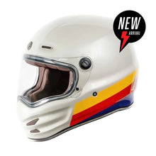 Load image into Gallery viewer, Torc T9 Retro Full Face Helmet Pearl White Full Tree - XSMALL