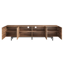 Load image into Gallery viewer, JASIWAY Minimalist TV Stand Slatted Media Console with 4 Doors Storage