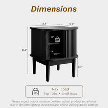 Load image into Gallery viewer, Tambour End Table/Nightstand, Black